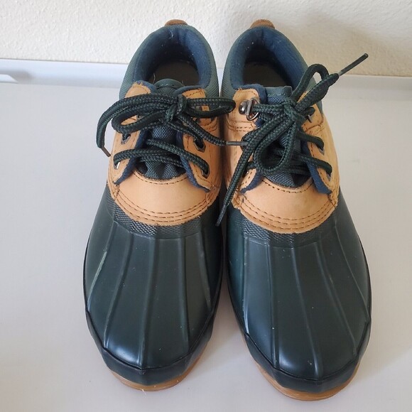 Lands End Duck Boots Womens 519251 Ankle Leather Flannel Lined Black Siz… - Picture 1 of 12